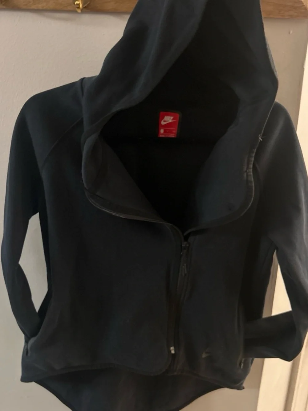 Nike Black Hooded Full-Zip Bomber Jacket